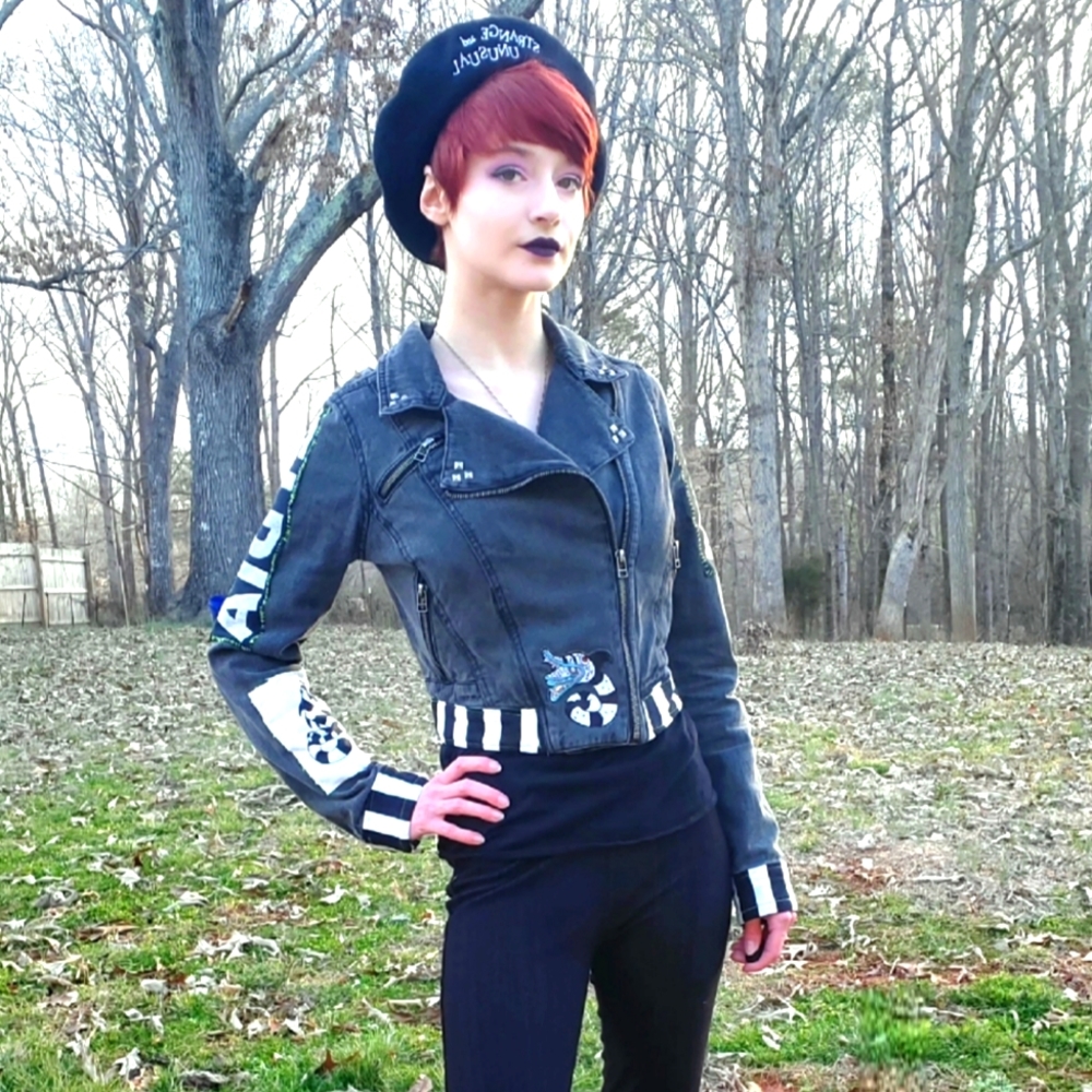 Beetlejuice denim jacket small